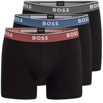 BOSS Power Brief Boxershorts Heren (3-pack) zwart - blauw - rood - grijs - M