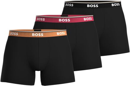 BOSS Power Brief Boxershorts Heren (3-pack) zwart - oranje - roze - L