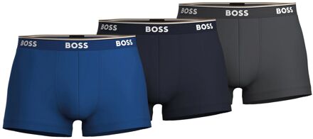 BOSS Power Trunk Boxershorts Heren (3-pack) blauw - donker grijs - zwart - L