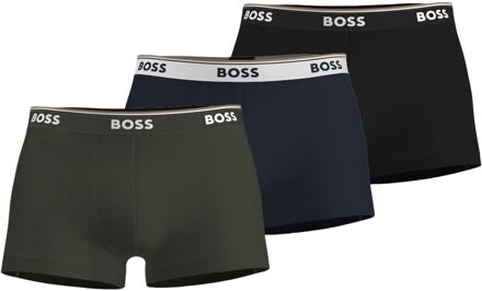 BOSS Power Trunk Boxershorts Heren (3-pack) donker groen - navy - zwart - M