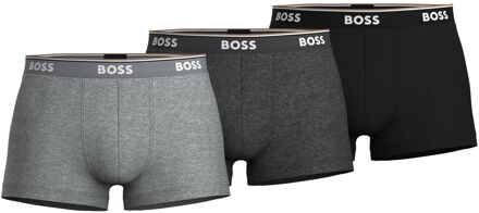 BOSS Power Trunk Boxershorts Heren (3-pack) grijs - donker grijs - zwart - wit - L