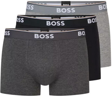 BOSS Power Trunk Boxershorts Heren (3-pack) grijs - donker grijs - zwart - wit - S