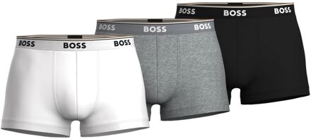 BOSS Power Trunk Boxershorts Heren (3-pack) wit - grijs - zwart - L