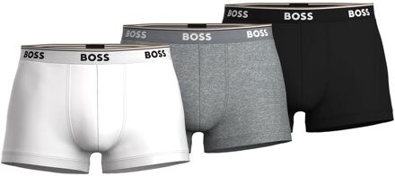 BOSS Power Trunk Boxershorts Heren (3-pack) wit - grijs - zwart - XXL