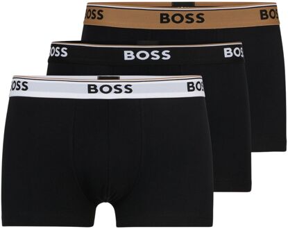 BOSS Power Trunk Boxershorts Heren (3-pack) zwart - wit - bruin - S