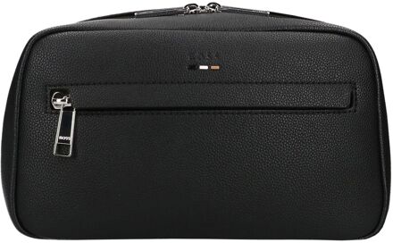 BOSS Ray Travel Washbag black toilettas Zwart - H 15 x B 25 x D 10 cm
