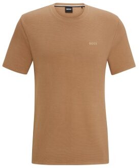 BOSS Rib T Shirt Bruin,Zwart - Small,Medium,Large,X-Large,XX-Large
