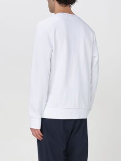 BOSS Ronde Hals Sweatshirt met Geëmbossed Logo Wit