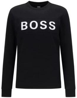 BOSS Salbo sweater met logoprint Zwart - XXL