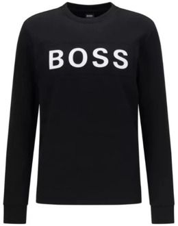 BOSS Salbo sweater met logoprint Zwart