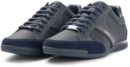 BOSS Saturn Low herentrainers in donkerblauw