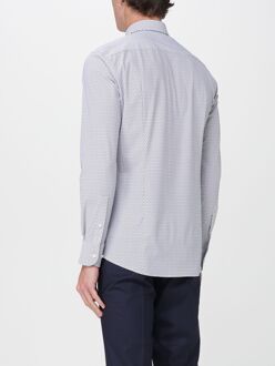 BOSS Slim Fit Geometrisch Patroon Shirt Wit