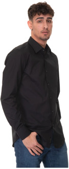 BOSS Slim Fit Italia Dress Neck Shirt Boss , Black , Heren - L,M,4Xl,3Xl