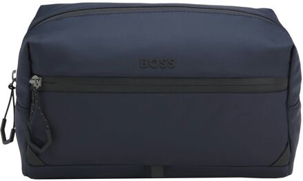 BOSS Stenson Washbag dark blue toilettas Blauw - H 13 x B 23 x D 13 cm