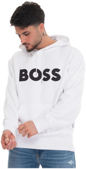 BOSS Sullivan11 Maxi Logo Hoodie Boss , White , Heren - Xl,L,M