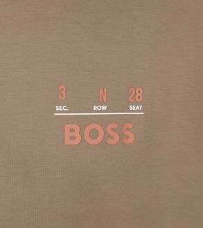 BOSS T-shirt Backprint Lichtbruin - M