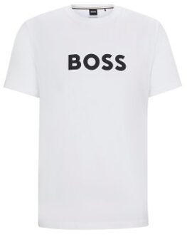 BOSS T Shirt RN * Actie * Blauw,Bruin,Wit - Small,Medium,Large,X-Large,XX-Large