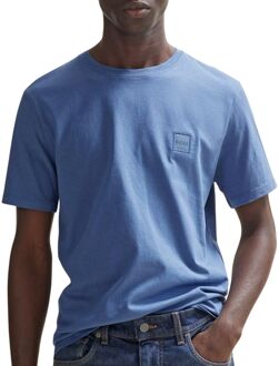 BOSS Tales Logopatch Shirt Heren blauw
