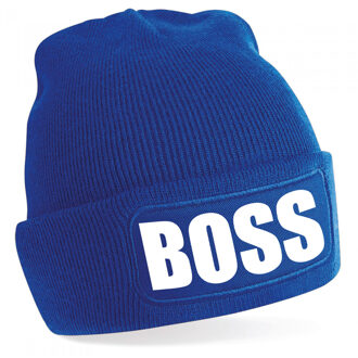 Boss tekst muts - onesize - blauw One size