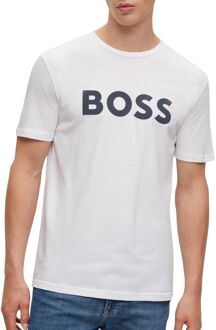 BOSS Thinking Shirt Heren wit - donkerblauw - M