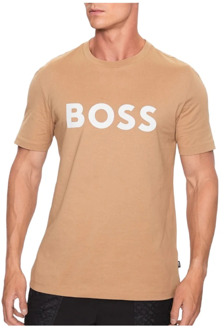 BOSS Tiburt Jersey T-Shirt Boss , Beige , Heren - 2Xl,Xl,M,S,3Xl