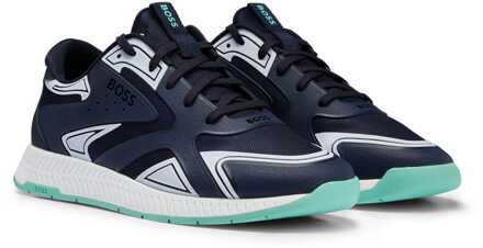 BOSS Titanium hardlooptrainers voor heren in blauw - maat EU 39/ UK 6