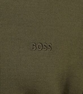 BOSS Trui Botto Wol Olijfgroen - L,XL,XXL