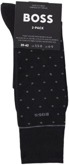 BOSS Unisex Bamboe Sokken Volwassenen (Pak van 2) (Zwart)