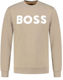 BOSS WeBasicCrew Sweater Heren beige - wit - L