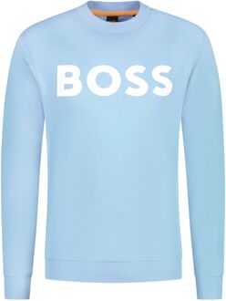 BOSS WeBasicCrew Sweater Heren blauw - wit - L