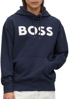 BOSS WeBasicHood Hoodie Heren donker blauw - wit - XL