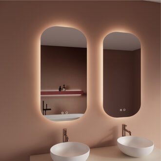 Boss & Wessing 2x Spiegel BWS Nora 50x100 cm Spiegelverwarming en Rondom Indirect LED-verlichting