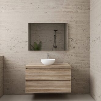 Boss & Wessing ACTIE BWS Badmeubel | Paris | Canyon Oak | 100 cm | met topplaat