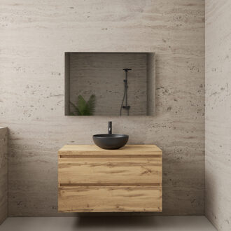 Boss & Wessing ACTIE BWS Badmeubel | Paris | Dakota Oak | 100 cm | met topplaat Eiken