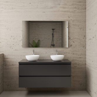 Boss & Wessing ACTIE BWS Badmeubel | Paris | Hoogglans Antraciet | 120 cm | met topplaat