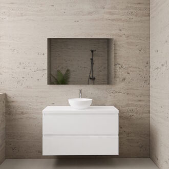 Boss & Wessing ACTIE BWS Badmeubel | Paris | Hoogglans Wit | 100 cm | met topplaat