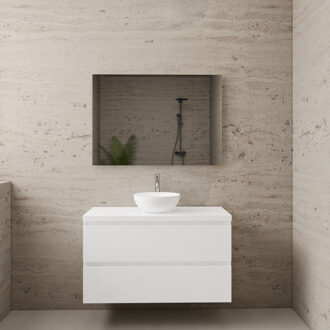 Boss & Wessing ACTIE BWS Badmeubel | Paris | Hoogglans Wit | 100 cm | met topplaat