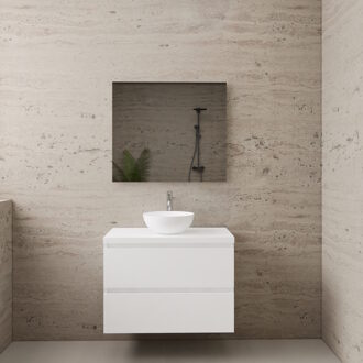 Boss & Wessing ACTIE BWS Badmeubel | Paris | Hoogglans Wit | 80 cm | met topplaat