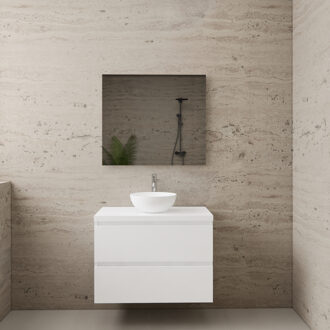 Boss & Wessing ACTIE BWS Badmeubel | Paris | Hoogglans Wit | 80 cm | met topplaat