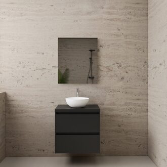 Boss & Wessing ACTIE BWS Badmeubel | Paris | Mat Zwart | 60 cm | met topplaat