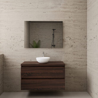 Boss & Wessing ACTIE BWS Badmeubel | Paris | Sonoma Choco | 100 cm | met topplaat