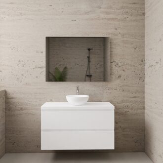 Boss & Wessing ACTIE BWS Badmeubel | Paris | Wit 100 cm | Mat Wit Wastafel | 1 of 2 Kraangaten