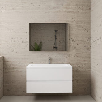 Boss & Wessing ACTIE BWS Badmeubel | Paris | Wit 100 cm | Mat Wit Wastafel | 1 of 2 Kraangaten