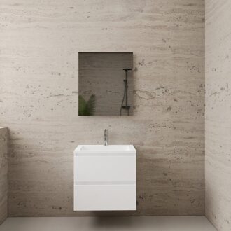 Boss & Wessing ACTIE BWS Badmeubel | Paris | Wit 60 cm | Hoogglans Wit Wastafel | 1 Kraangat