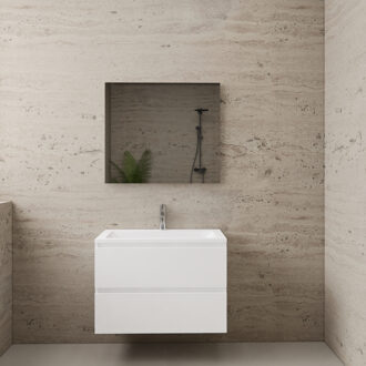 Boss & Wessing ACTIE BWS Badmeubel | Paris | Wit 80 cm | Hoogglans Wit Wastafel | 1 Kraangat