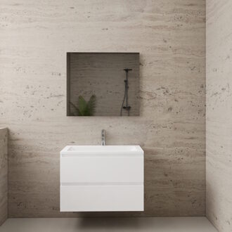 Boss & Wessing ACTIE BWS Badmeubel | Paris | Wit 80 cm | Mat Wit Wastafel | 1 Kraangat