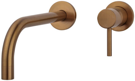 Boss & Wessing Afbouwdeel Eenhendel BWS Toon Wastafelkraan Met Coldstart Geborsteld Brons Koper