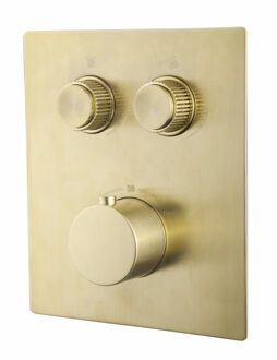 Boss & Wessing Afbouwdeel Inbouwthermostaat BWS Caral Klik Pro 2-weg Geborsteld Messing