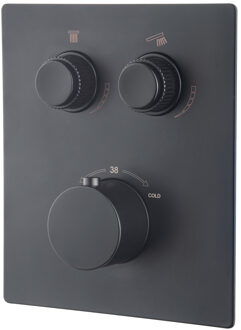 Boss & Wessing Afbouwdeel Inbouwthermostaat BWS Caral Klik Pro 2-weg Mat Zwart