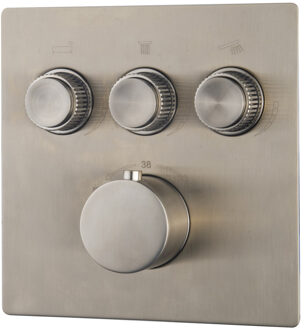 Boss & Wessing Afbouwdeel Inbouwthermostaat BWS Caral Klik Pro 3-weg Geborsteld Staal